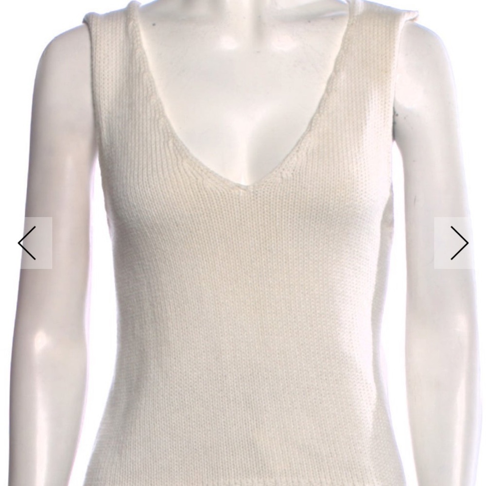 Anine Bing Cream V-Neck Tank Top